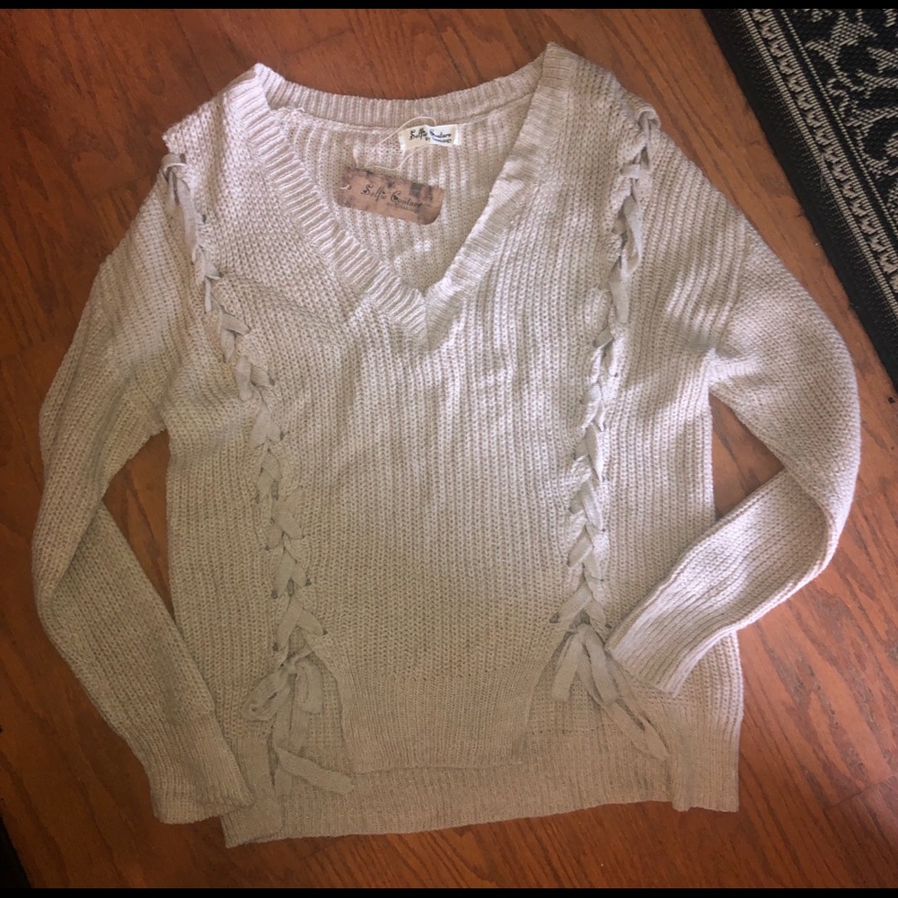 Selfie Couture tan sweater